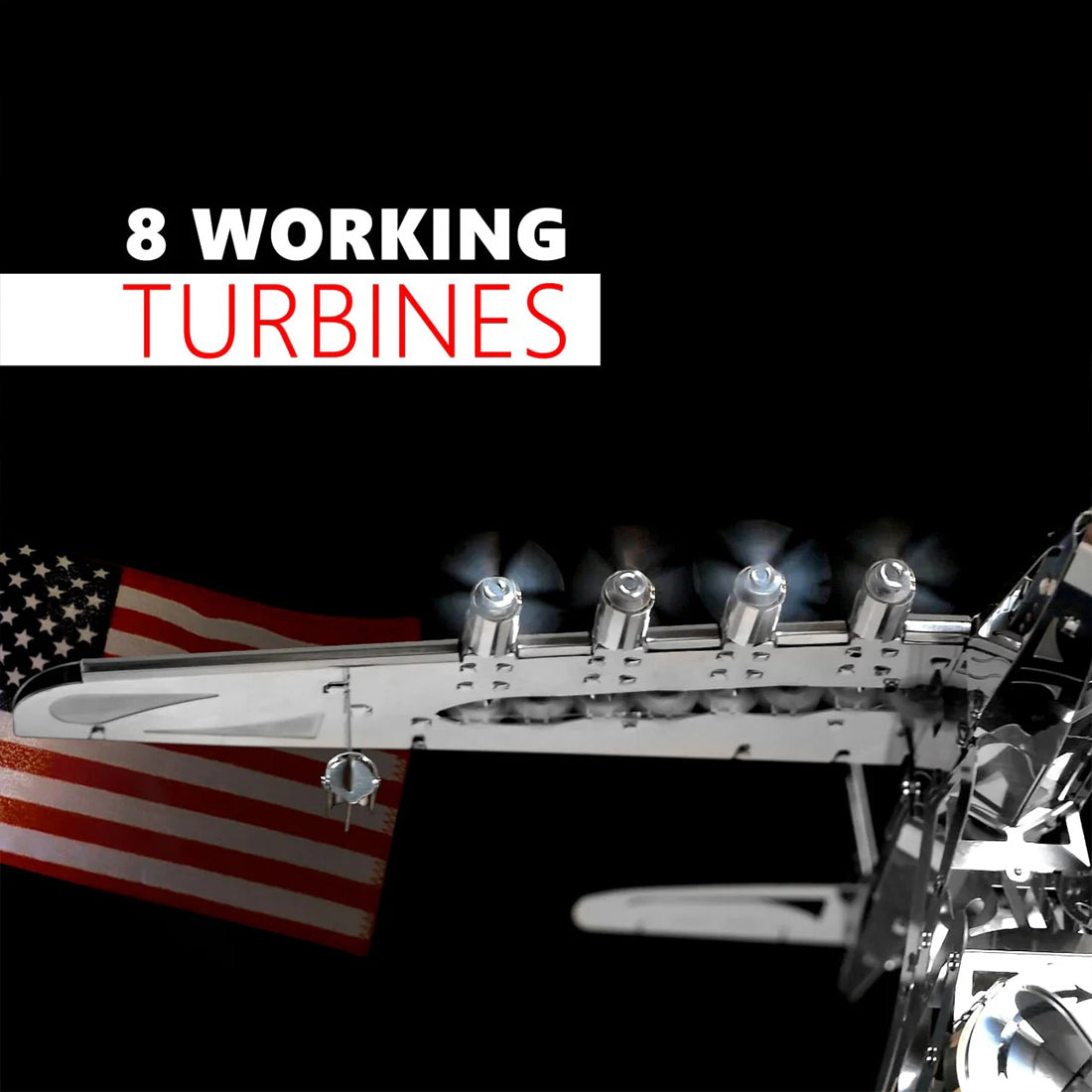 HelloWorld7-Hughes H-4 3D Metal Mechanical Plane Assembly Model Building Kit for Aviation Lovers