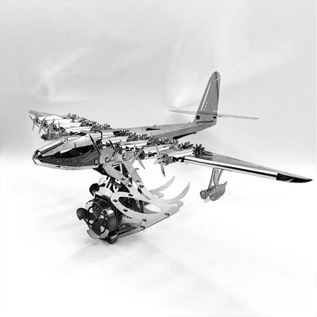 HelloWorld7-Hughes H-4 3D Metal Mechanical Plane Assembly Model Building Kit for Aviation Lovers