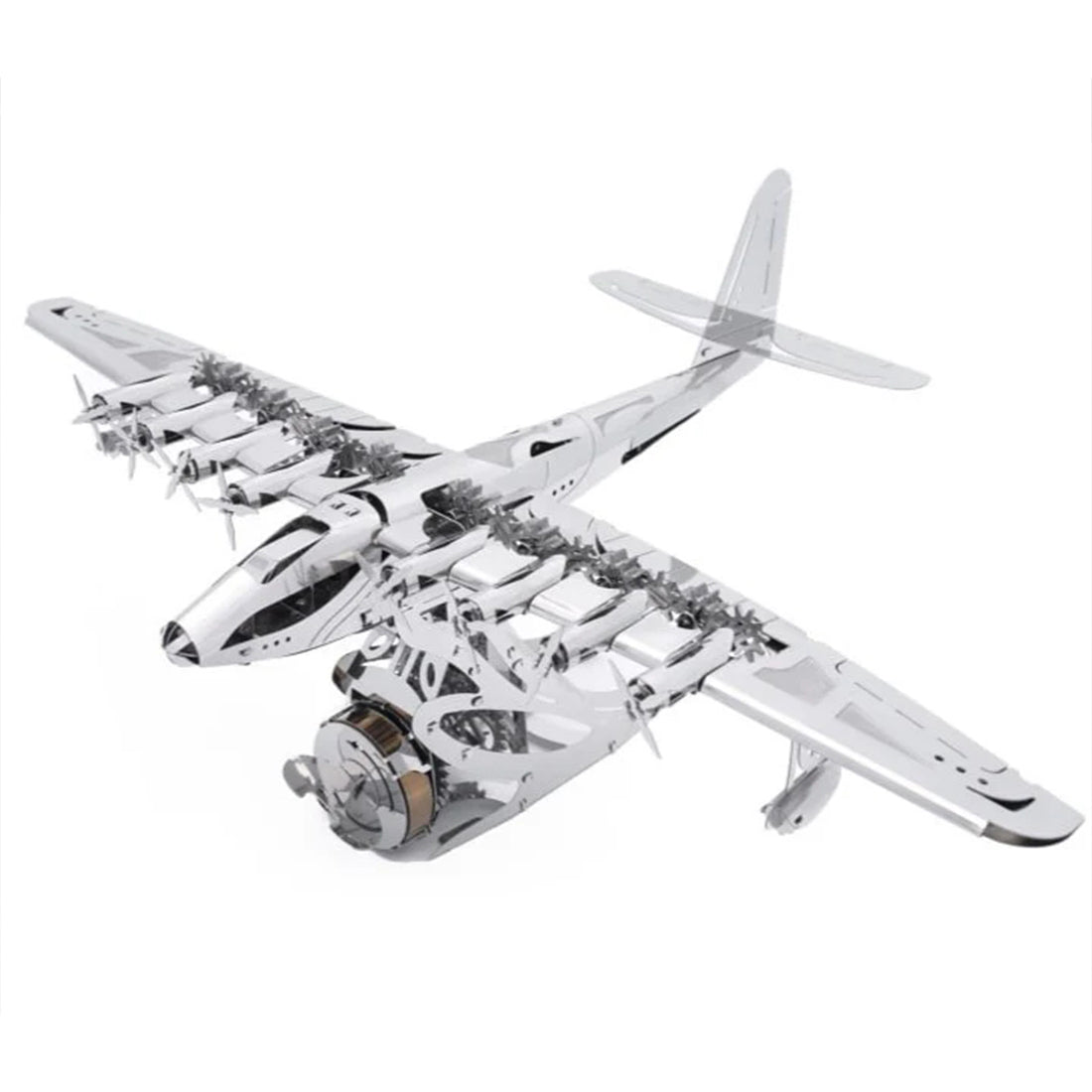 HelloWorld7-Hughes H-4 3D Metal Mechanical Plane Assembly Model Building Kit for Aviation Lovers