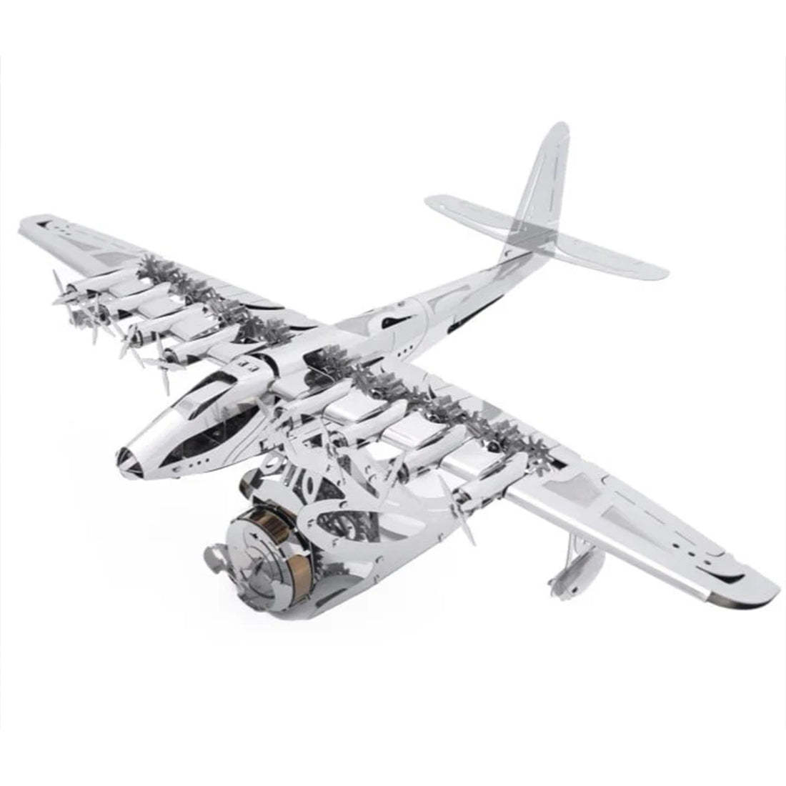 HelloWorld7-Hughes H-4 3D Metal Mechanical Plane Assembly Model Building Kit for Aviation Lovers