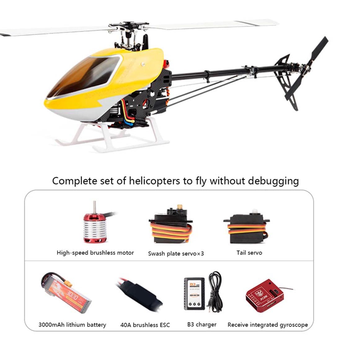 HelloWorld7-JCZK 450 2.4G RC DFC Flybarless 3D Aerobatic Helicopter Airplane Electric Aircraft Toy