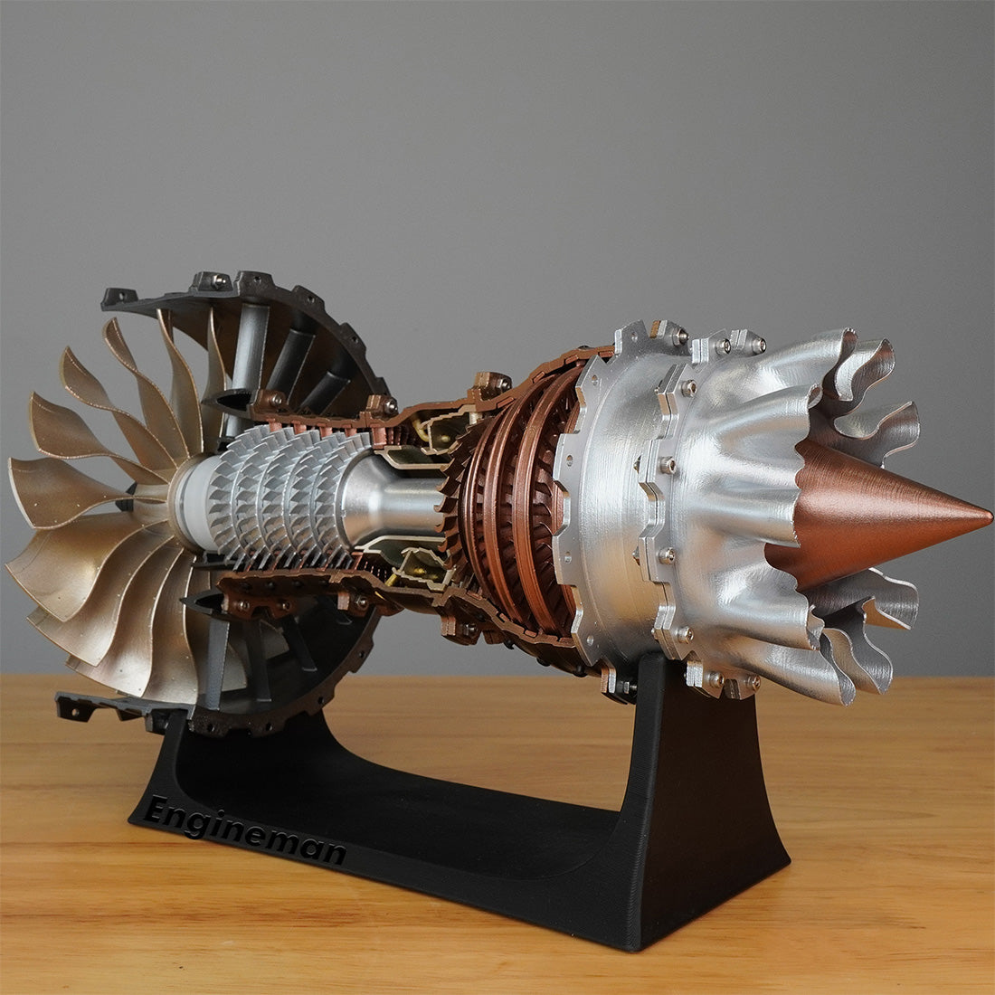 HelloWorld7-Jet Aircraft Turbofan Engine Kits STEM Plastic Hobby 1/20 Scale Model