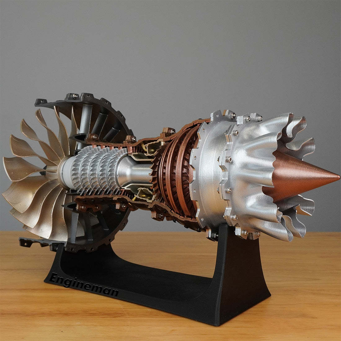 HelloWorld7-Jet Aircraft Turbofan Engine Kits STEM Plastic Hobby 1/20 Scale Model