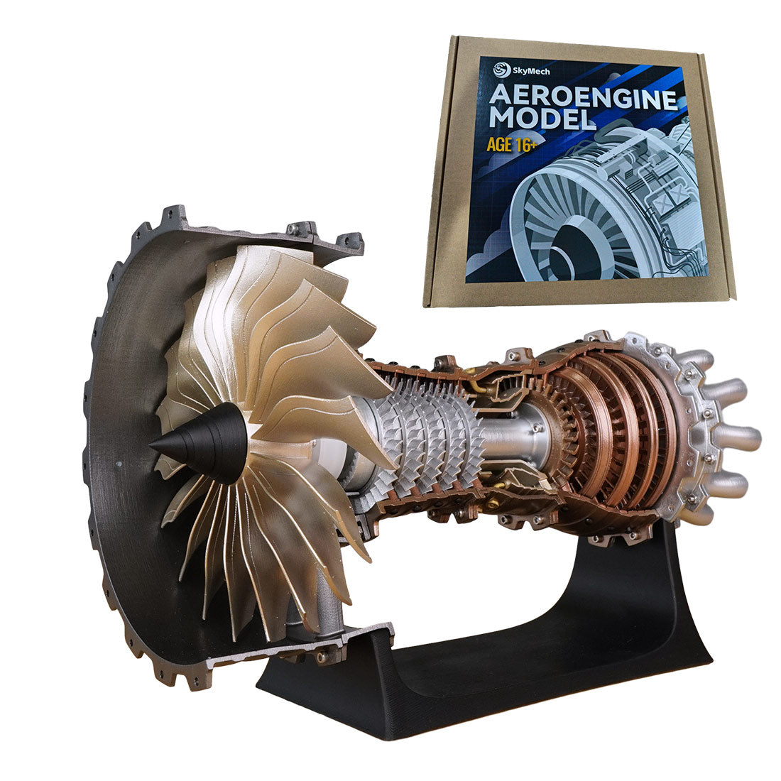 HelloWorld7-Jet Aircraft Turbofan Engine Kits STEM Plastic Hobby 1/20 Scale Model