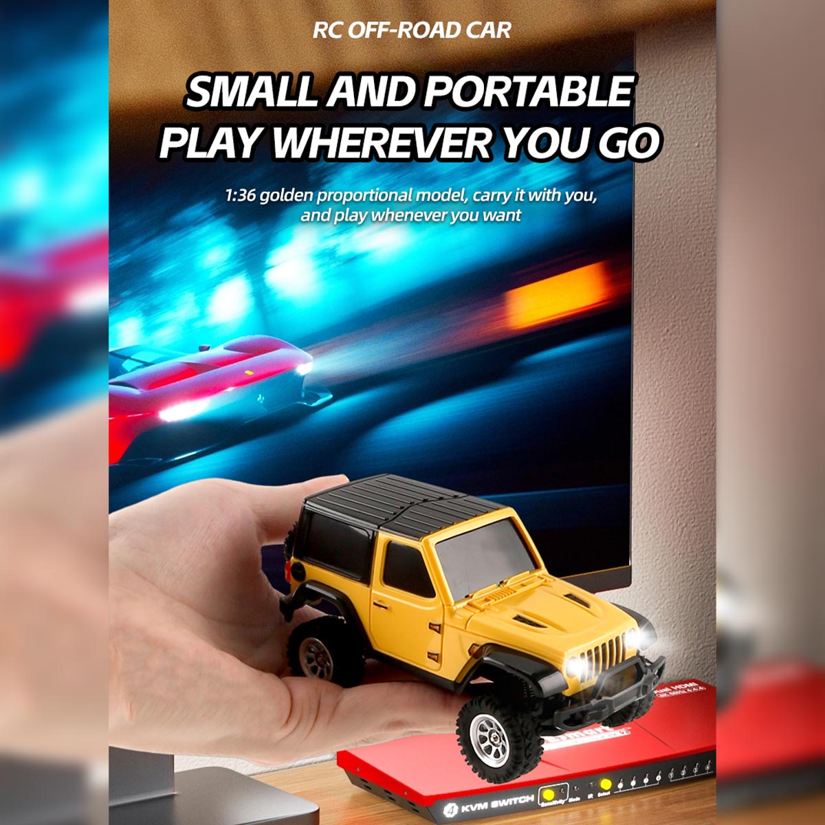 JIABAILE 3601 1/36 Scale Mini RC Rock Crawler 4WD Full Proportional Control Micro Offroad Car for Desk and Indoor Fun-helloworld7