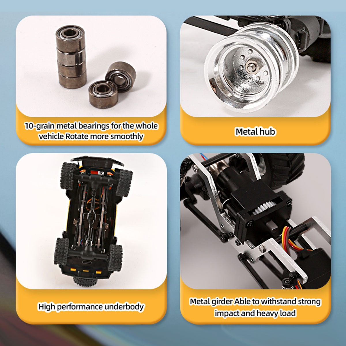 1/36 Scale Mini RC Monster Truck RTR Full Proportional 4WD Off-Road Desktop Crawler Vehicle-helloworld7