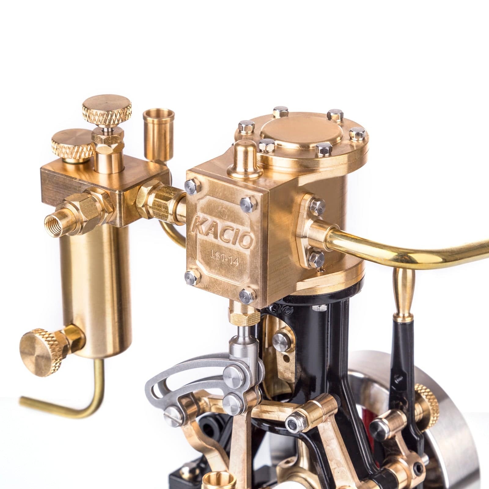 HelloWorld7-KACIO LS1-14 Inline Single Cylinder Reciprocating Steam Engine Piston Engines Model for 60cm+ Boat Ship (without Boiler)-helloworld7