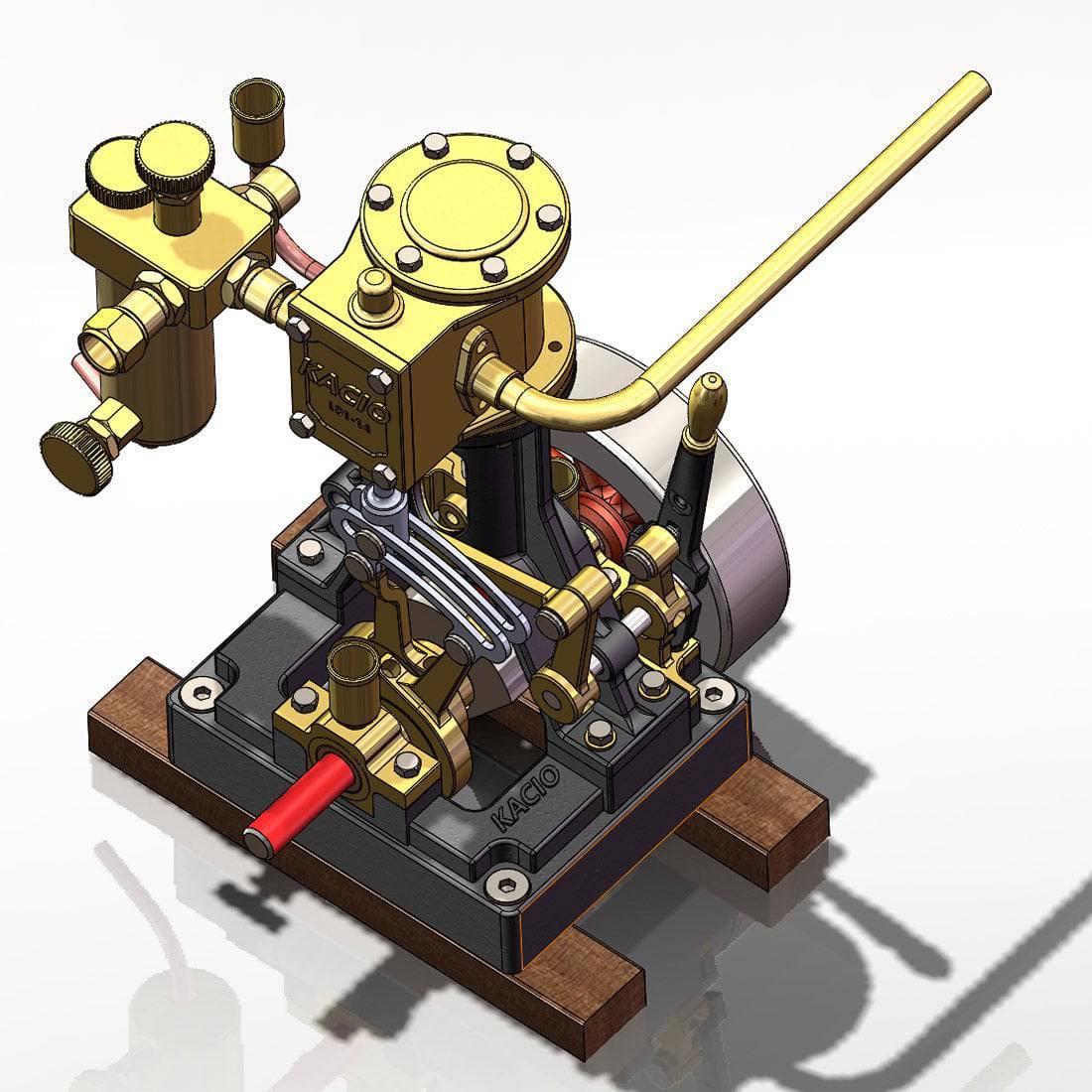 HelloWorld7-KACIO LS1-14 Inline Single Cylinder Reciprocating Steam Engine Piston Engines Model for 60cm+ Boat Ship (without Boiler)-helloworld7