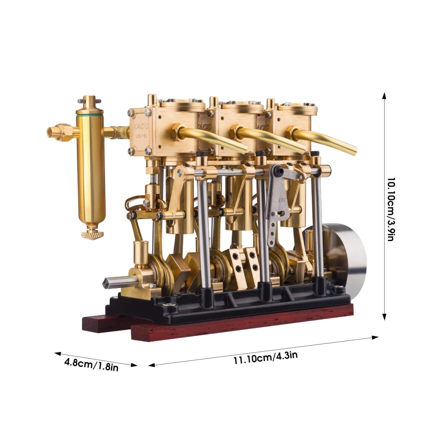 KACIO LS3-13S 3 Cylinder Marine Steam Engine Model for RC Boats 80-120cm-helloworld7