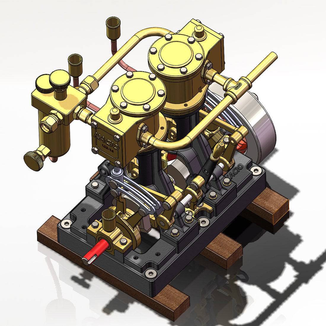 KACIO LS2-14 2 Cylinder Marine Steam Engine Model for RC Boats-helloworld7