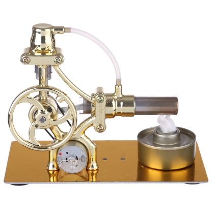 L Type Single Cylinder Golden Stirling Engine Generator Model with LED Science Experiment Gift-helloworld7