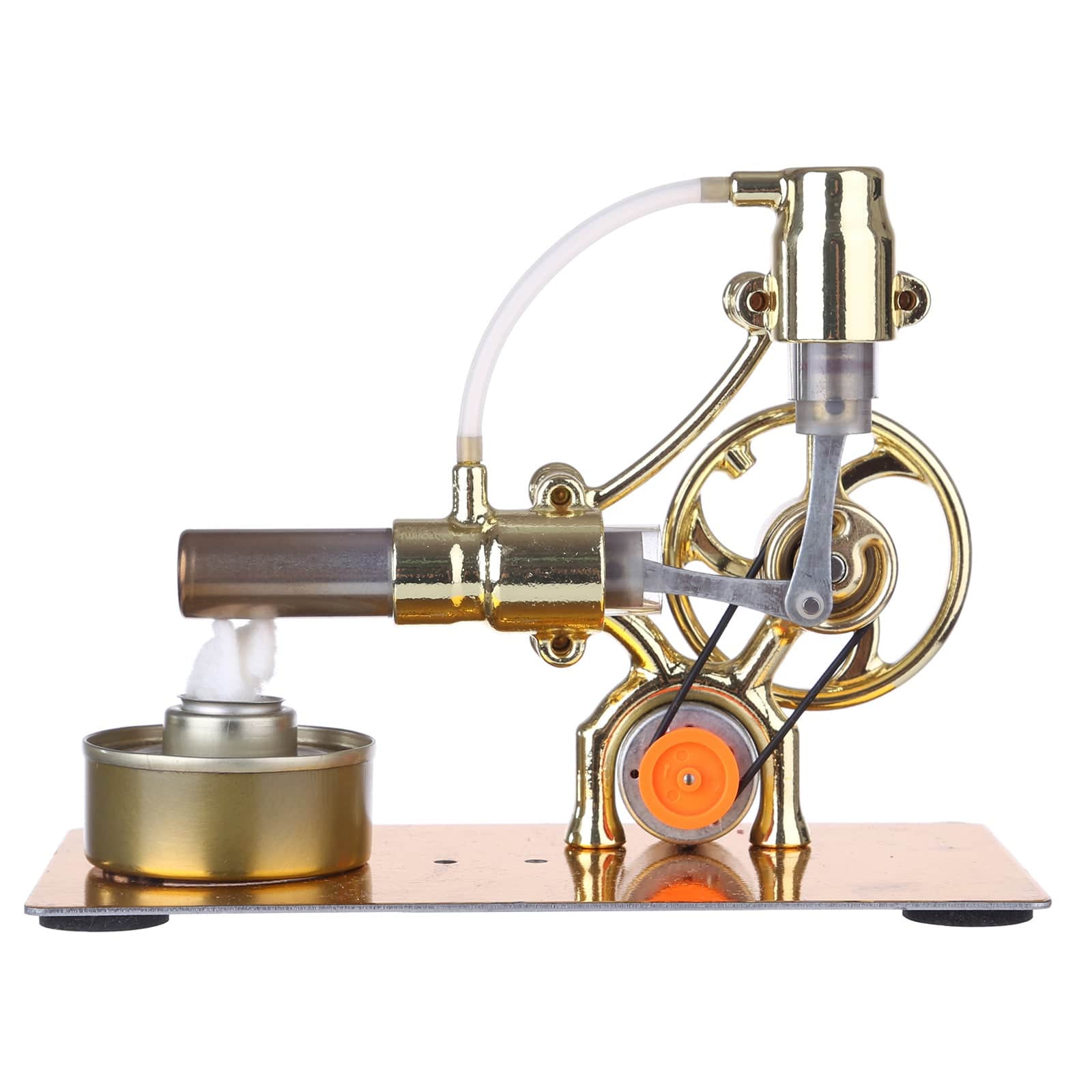L Type Single Cylinder Golden Stirling Engine Generator Model with LED Science Experiment Gift-helloworld7