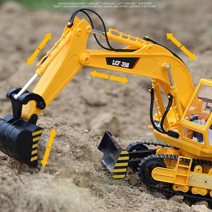 LCF 1/16 Scale 16-Channel RC Excavator 2.4GHz Heavy Duty Construction Vehicle with Realistic Smoke Light and Sound Effects-helloworld7
