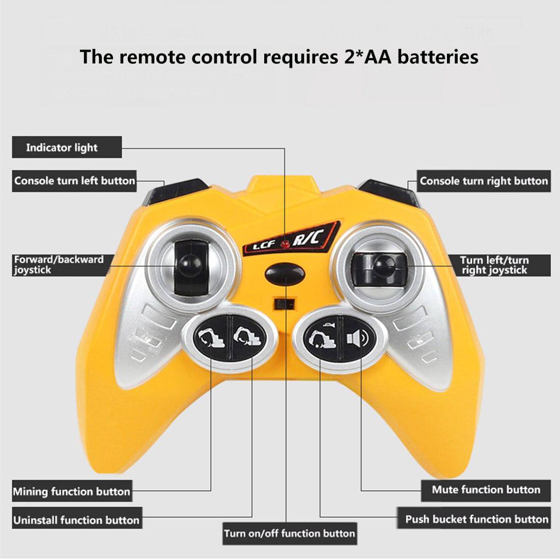 LCF 1/16 Scale 16-Channel RC Excavator 2.4GHz Heavy Duty Construction Vehicle with Realistic Smoke Light and Sound Effects-helloworld7