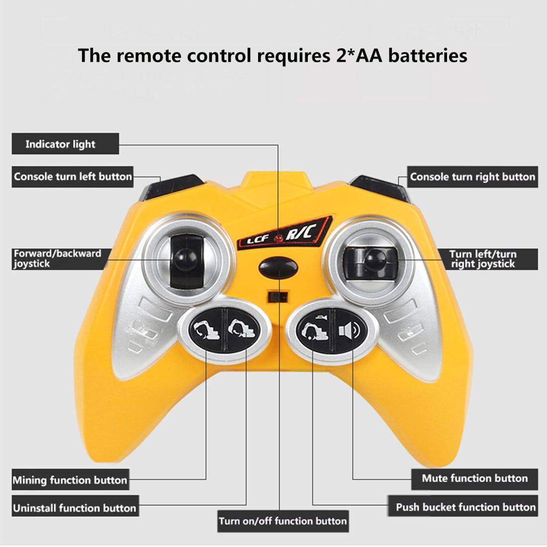 LCF 1/16 Scale 16-Channel RC Excavator 2.4GHz Heavy Duty Construction Vehicle with Realistic Smoke Light and Sound Effects-helloworld7