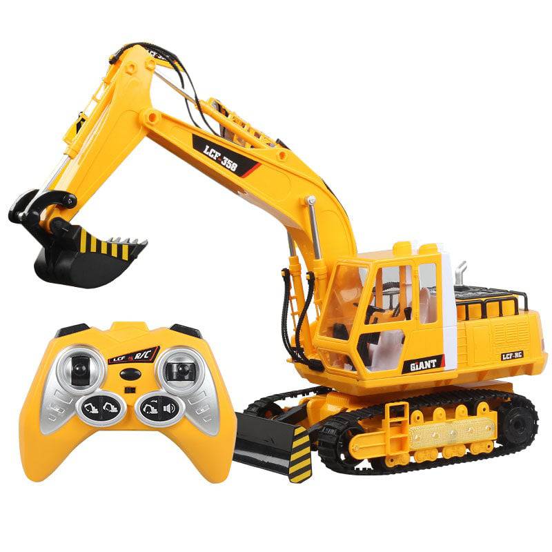 LCF 1/16 Scale 16-Channel RC Excavator 2.4GHz Heavy Duty Construction Vehicle with Realistic Smoke Light and Sound Effects-helloworld7