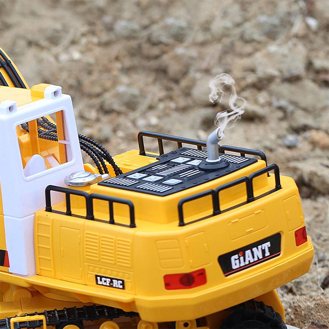 HelloWorld7-LCF 1/16 Scale 16-Channel RC Excavator 2.4GHz Heavy Duty Construction Vehicle with Realistic Smoke Light and Sound Effects-helloworld7