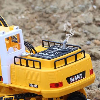 LCF 1/16 Scale 16-Channel RC Excavator 2.4GHz Heavy Duty Construction Vehicle with Realistic Smoke Light and Sound Effects-helloworld7