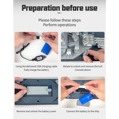 HelloWorld7-LHD-881 RC Boat 1/390 2.4G RC Electric High-Frequency Twin-Engine Battleship Model