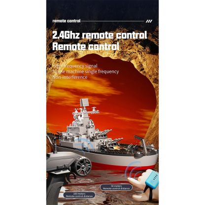 HelloWorld7-LHD-881 RC Boat 1/390 2.4G RC Electric High-Frequency Twin-Engine Battleship Model