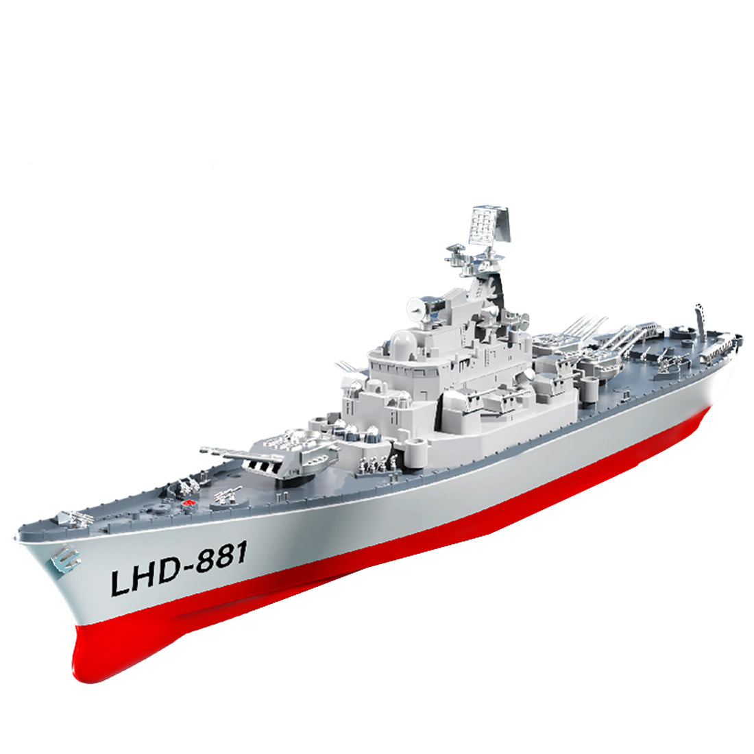 HelloWorld7-LHD-881 RC Boat 1/390 2.4G RC Electric High-Frequency Twin-Engine Battleship Model
