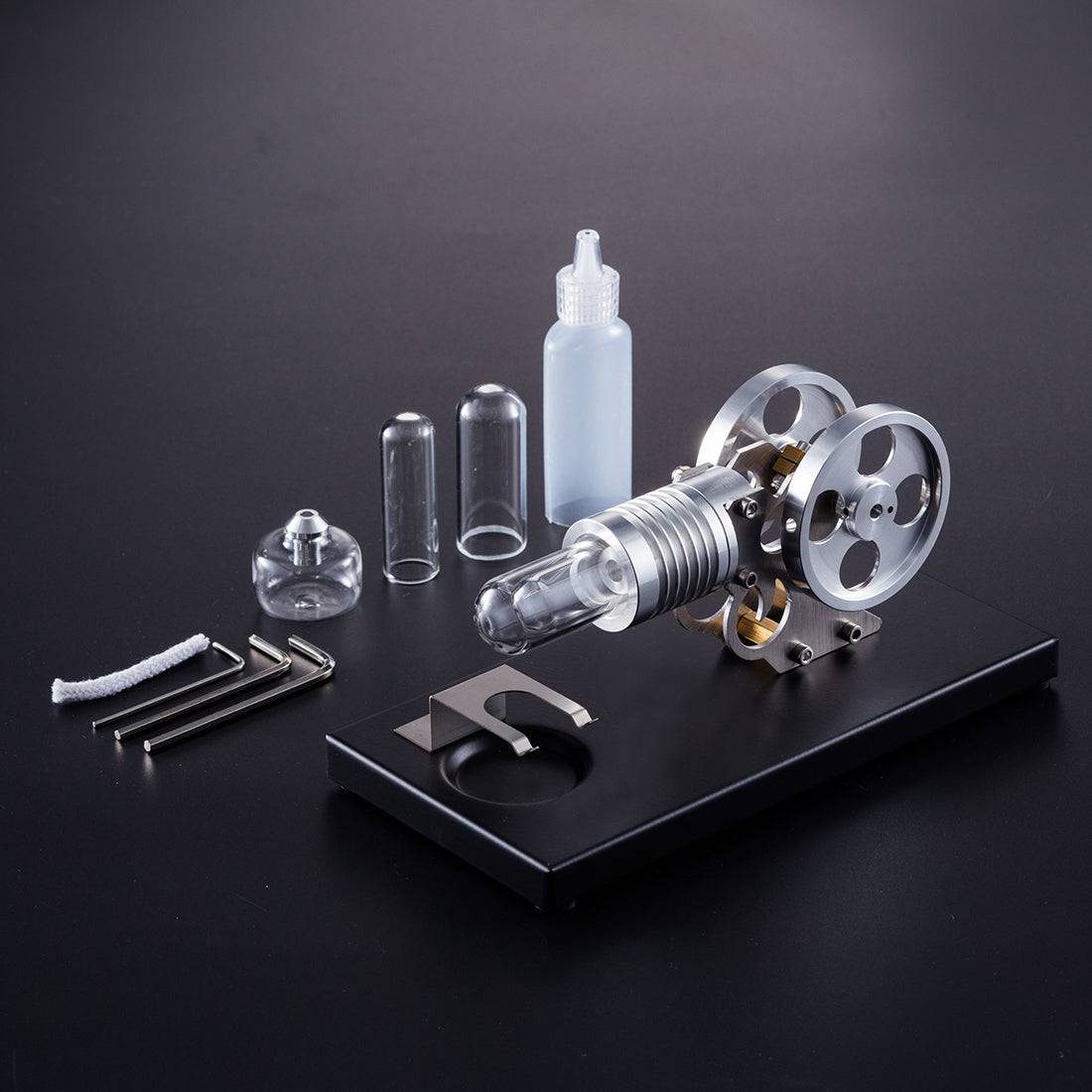 HelloWorld7-Manson Hot Air Single Cylinder Stirling Engine Engine Model Free Energy