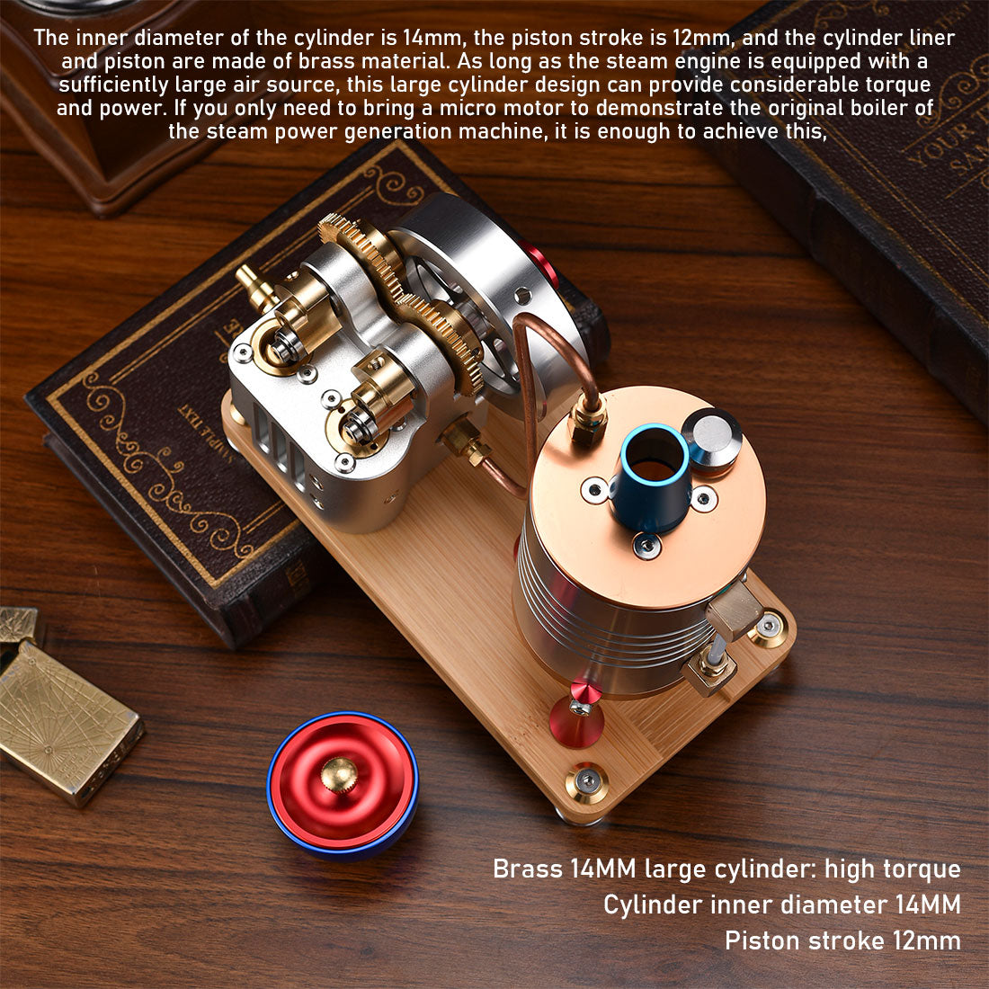 HelloWorld7-Metal Twin-Cylinder Steam Engine Model with Dynamic Balanced Crankshaft RTR