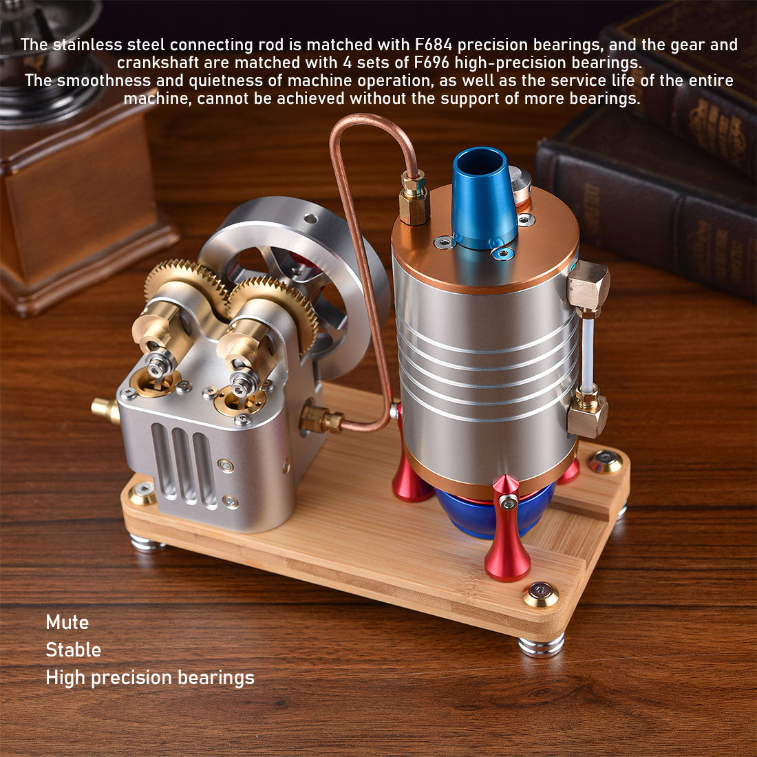 HelloWorld7-Metal Twin-Cylinder Steam Engine Model with Dynamic Balanced Crankshaft RTR