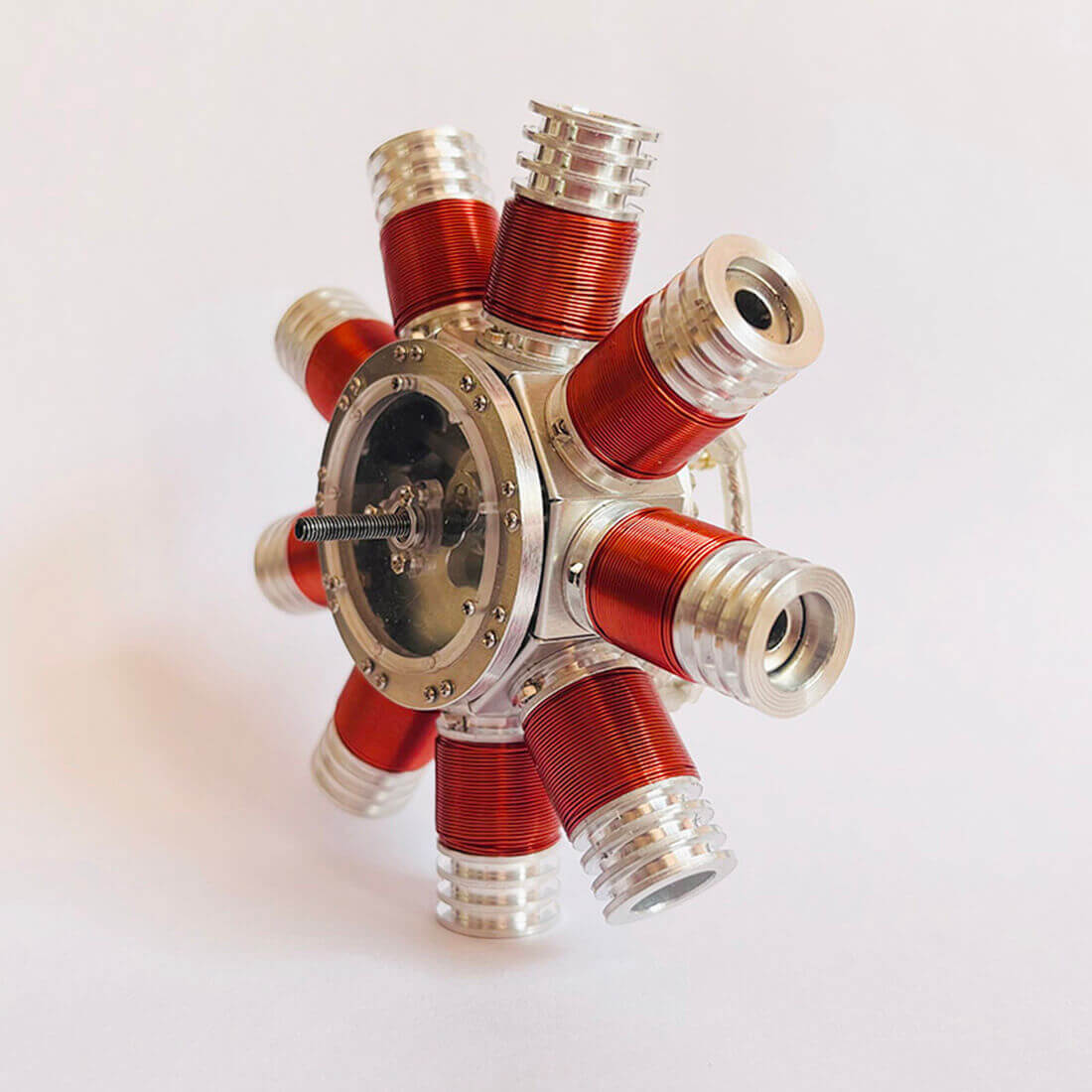Mini 9-Cylinder Radial Electromagnetic Engine Model Brushless Motor for RC Car Desk Decor-helloworld7