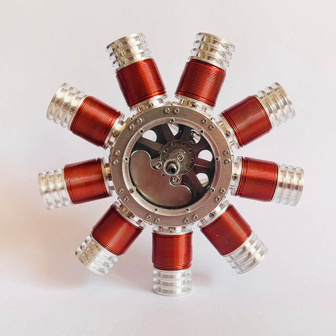 HelloWorld7-Mini 9 Cylinder Electromagnetic Motor Radial Solenoid Engine Brushless Motor Model Technology-helloworld7