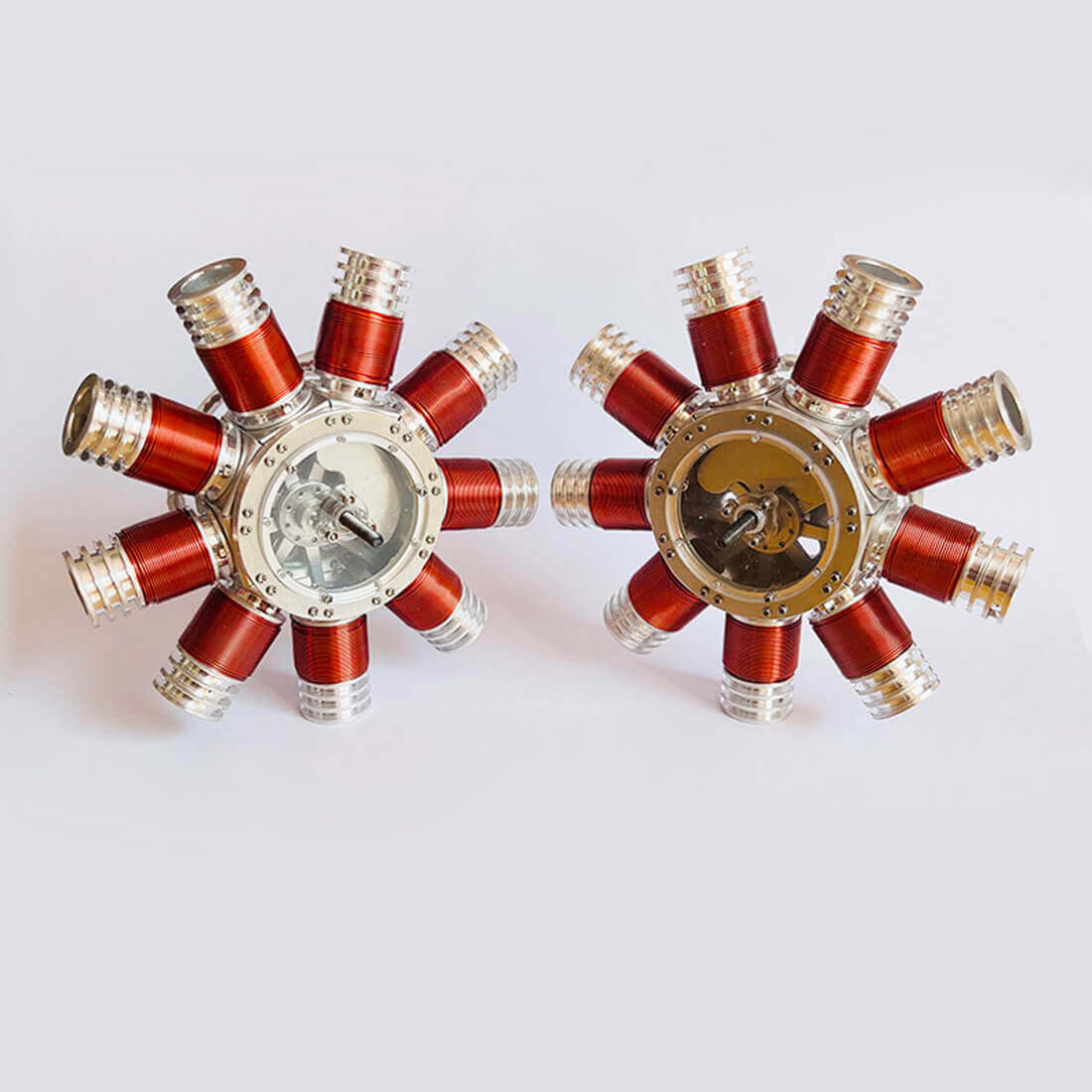 Mini 9-Cylinder Radial Electromagnetic Engine Model Brushless Motor for RC Car Desk Decor-helloworld7