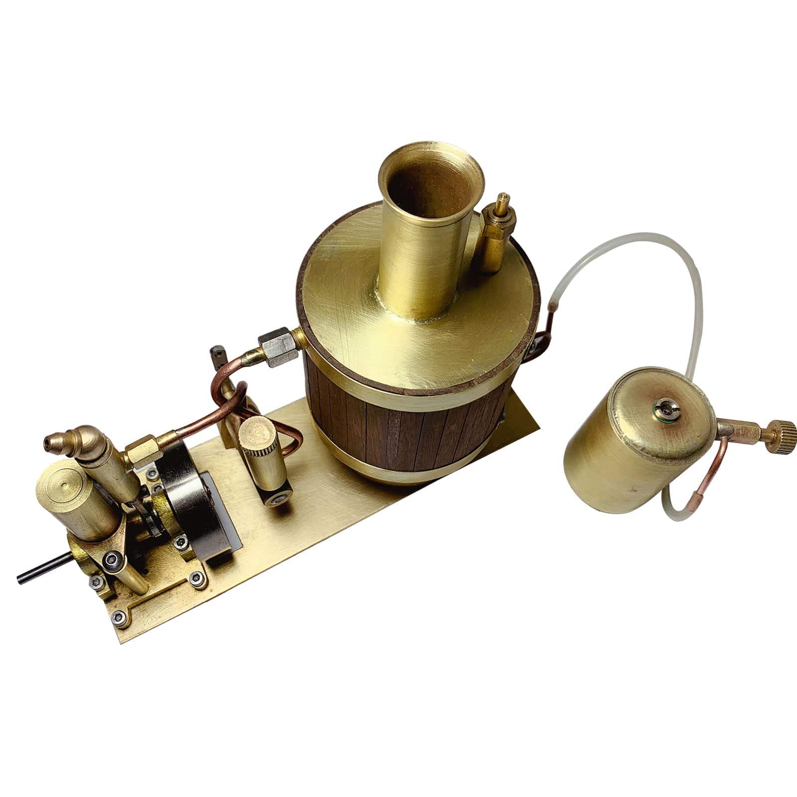 HelloWorld7-Mini Single-cylinder Steam Engine Set with Boiler for 50cm Ship Model