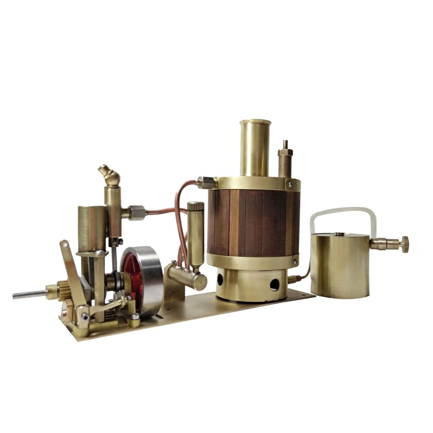 HelloWorld7-Mini Single-cylinder Steam Engine Set with Boiler for 50cm Ship Model