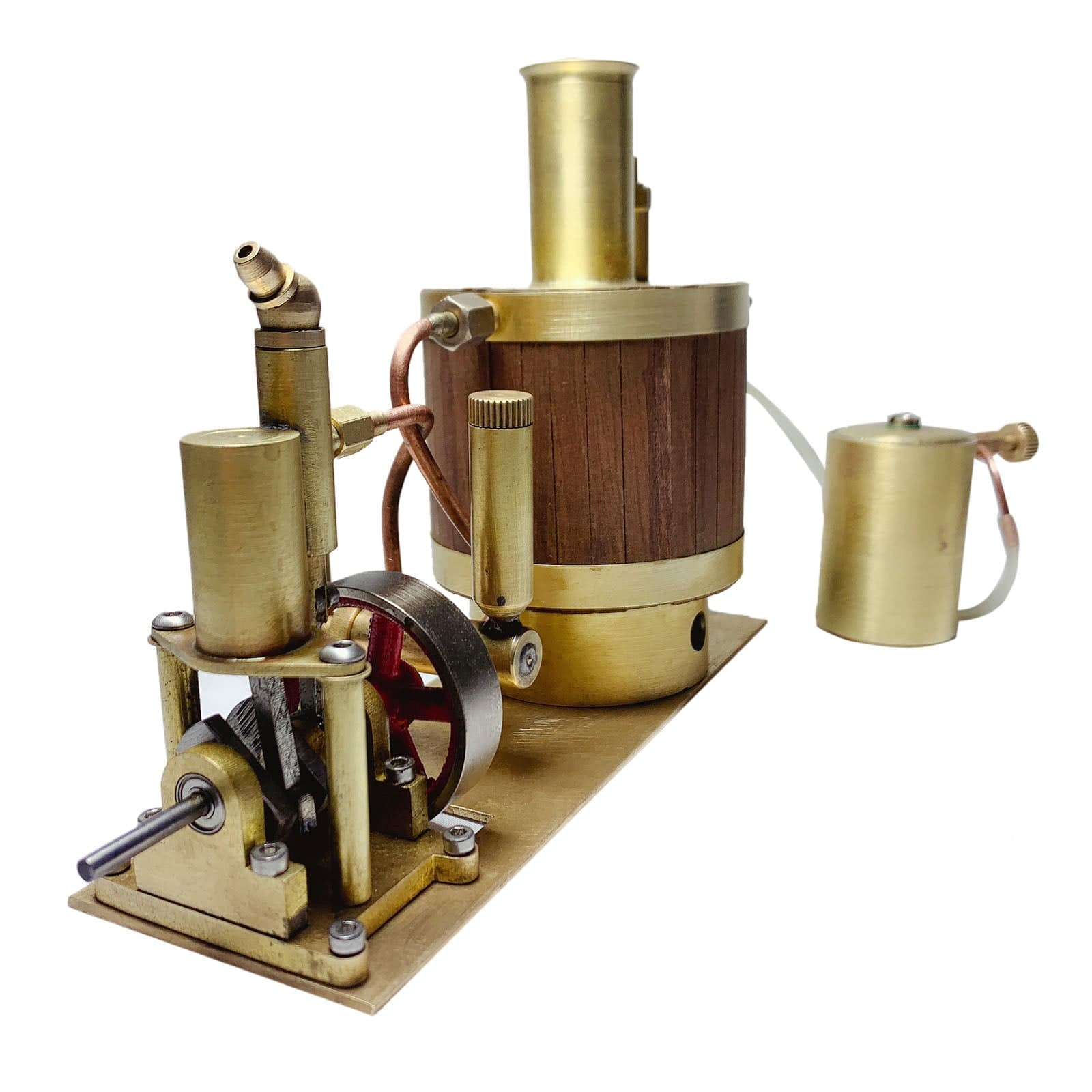 HelloWorld7-Mini Single-cylinder Steam Engine Set with Boiler for 50cm Ship Model