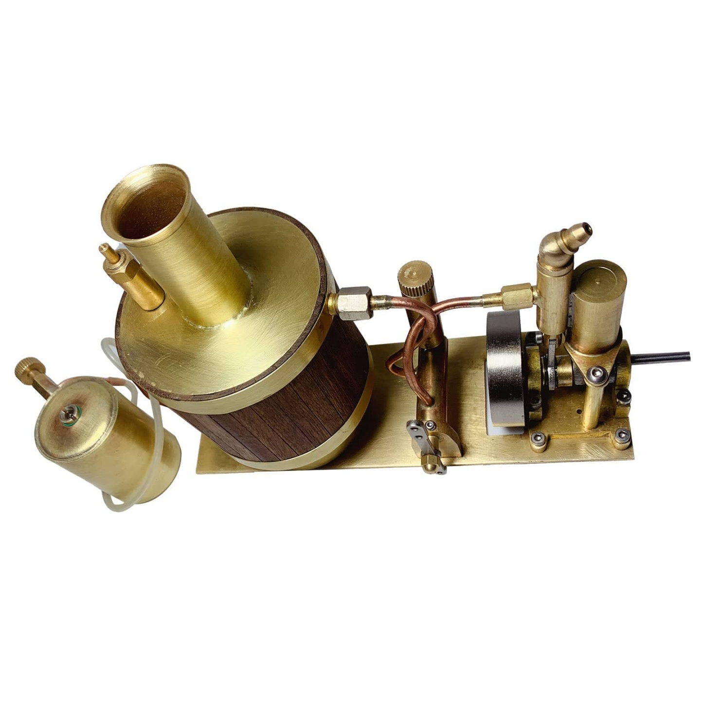 HelloWorld7-Mini Single-cylinder Steam Engine Set with Boiler for 50cm Ship Model