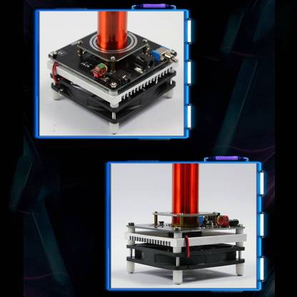 HelloWorld7-Mini Tesla Coil Plasma Speaker Music with 220V to 24V Power Supply - US Plug