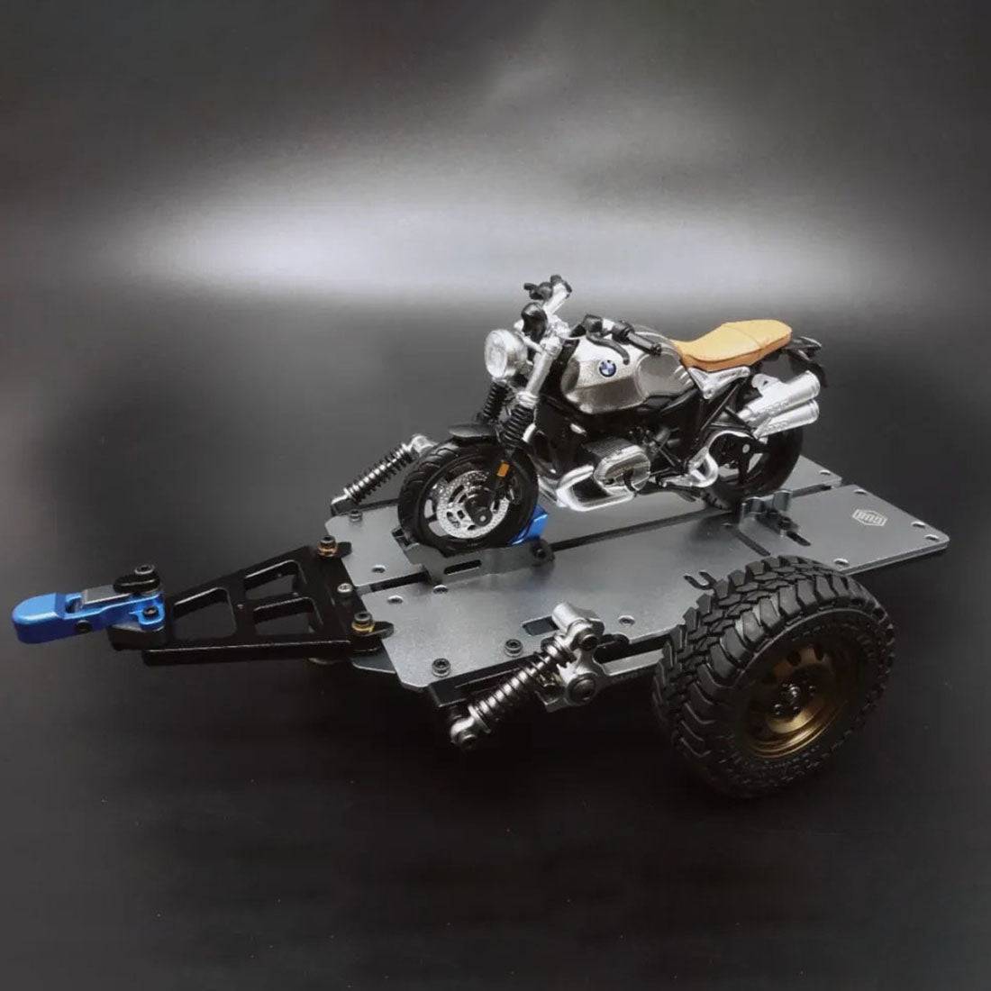 HelloWorld7-Motorcycle Metal Trailer for Capo CUB1 1:18 RC Car OP