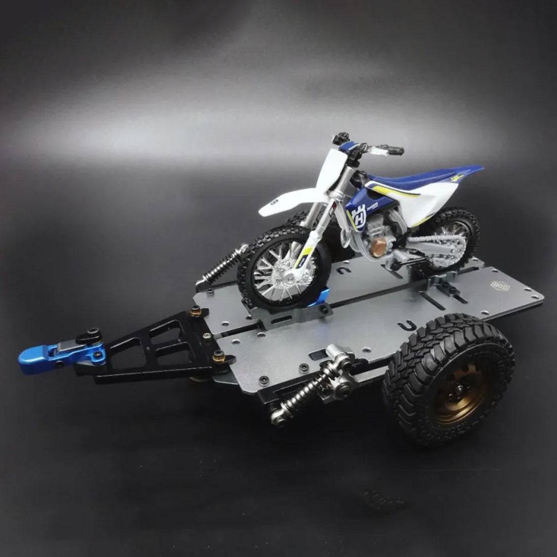 HelloWorld7-Motorcycle Metal Trailer for Capo CUB1 1:18 RC Car OP