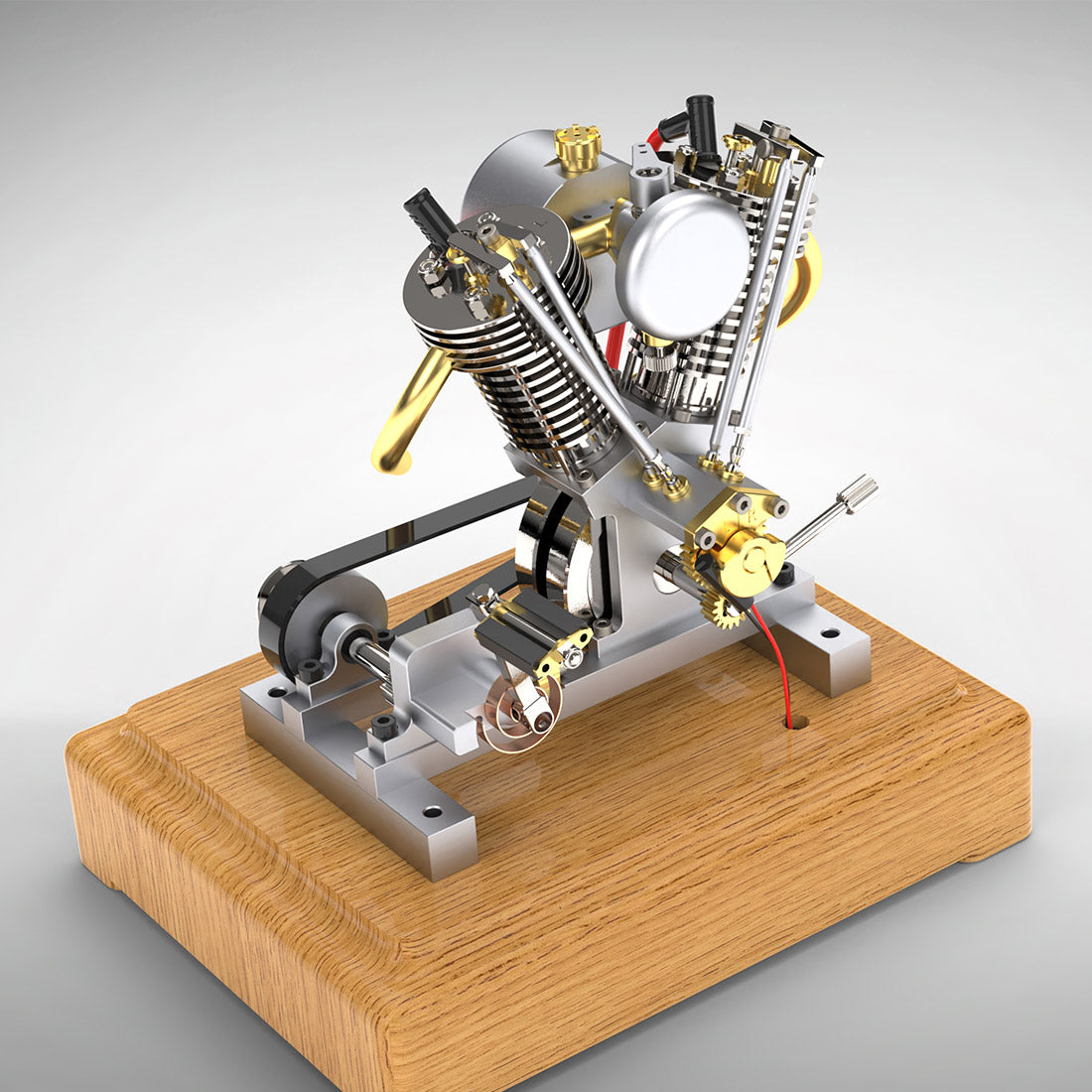 HelloWorld7-MUSA Hoglet Mini V-twin Engine V2 Gasoline 4-Stroke Engine Motorcycle With Kickstarter