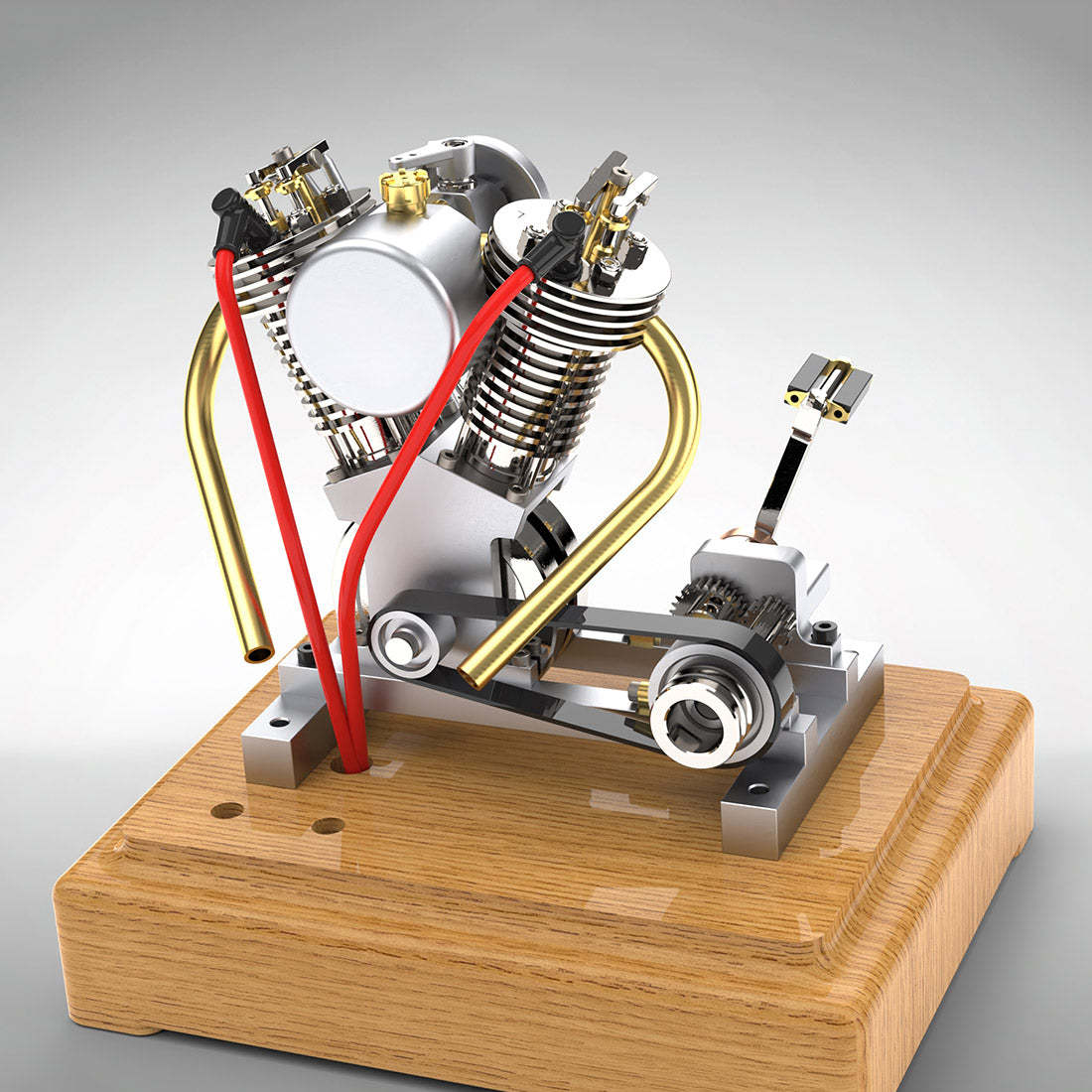 HelloWorld7-MUSA Hoglet Mini V-twin Engine V2 Gasoline 4-Stroke Engine Motorcycle With Kickstarter