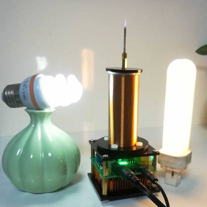 HelloWorld7-Musical Tesla Coil Plasma Loud Speaker with 24V Power Adapter Experiment- US Plug