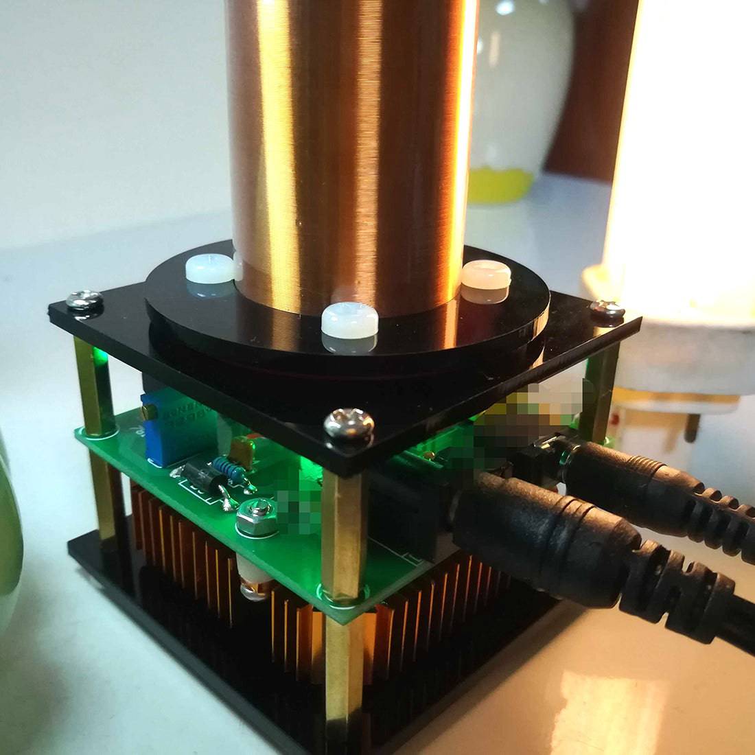 HelloWorld7-Musical Tesla Coil Plasma Loud Speaker with 24V Power Adapter Experiment- US Plug