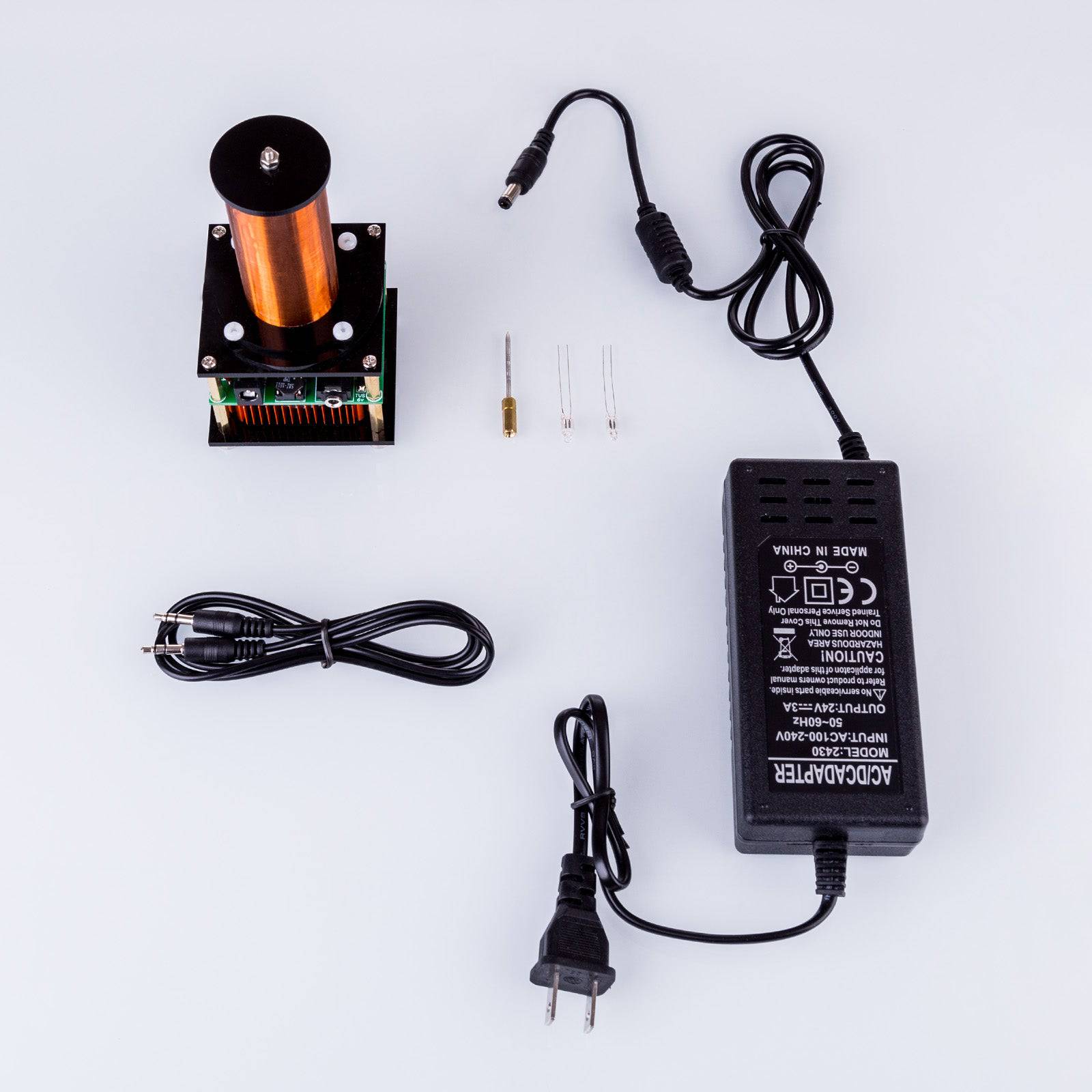 HelloWorld7-Musical Tesla Coil Plasma Loud Speaker with 24V Power Adapter Experiment- US Plug