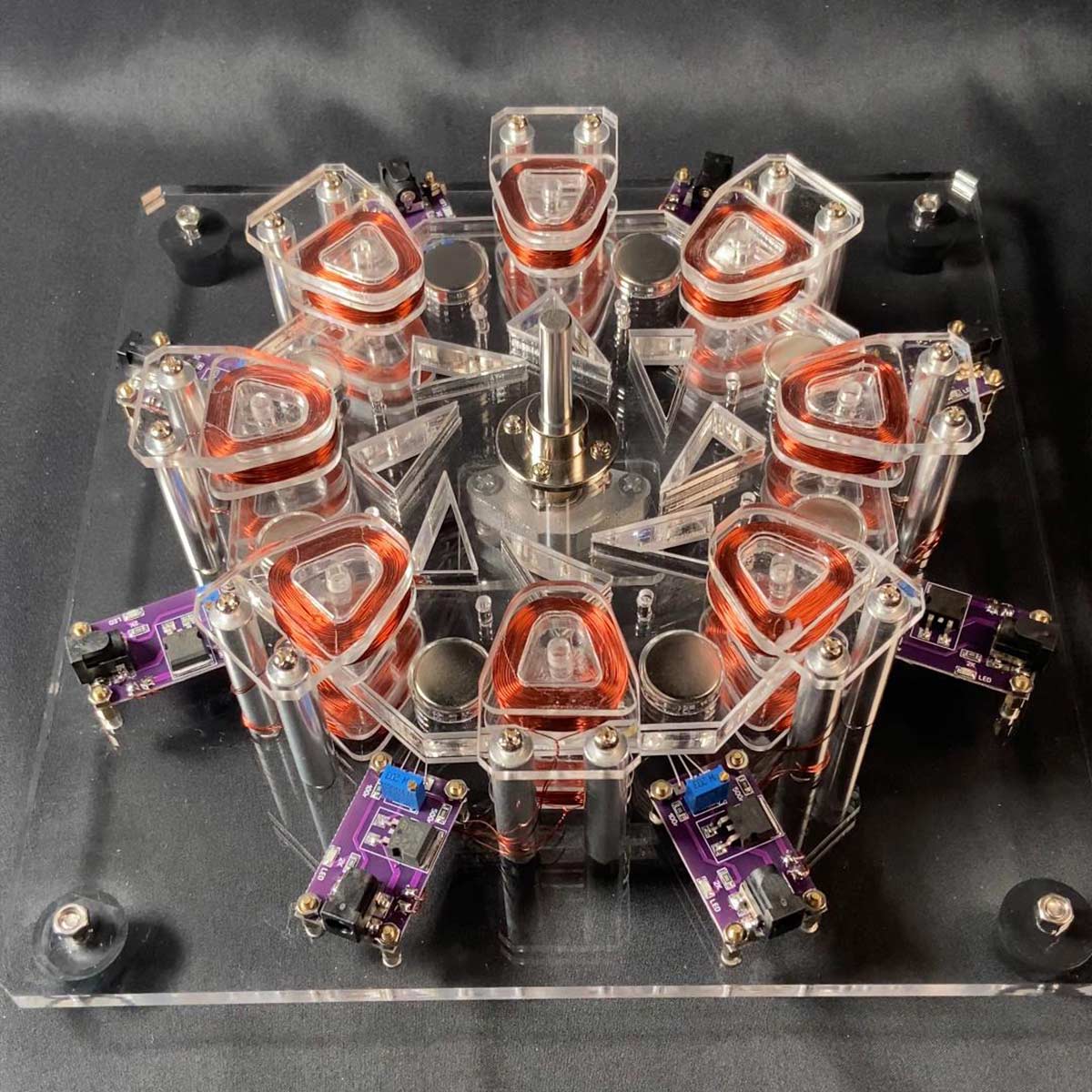 HelloWorld7-8-stage Coil Star Disk Motor 5000-10000rpm Electric Machine Physical Experiment Model