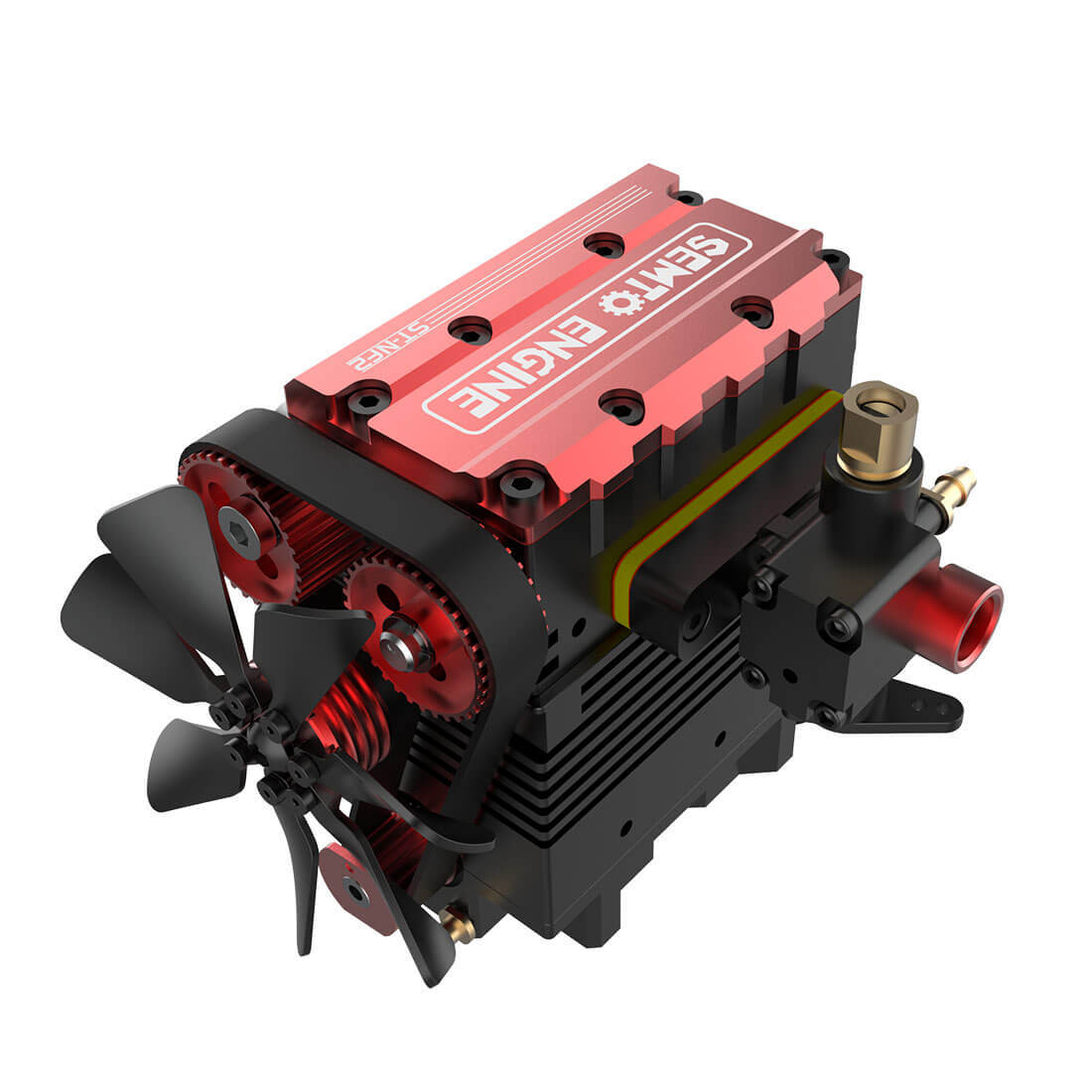 SEMTO ST-NF2 DIY 2-Cylinder 4-Stroke Nitro Engine Model Kit – Working Desktop Internal Combustion Engine-helloworld7