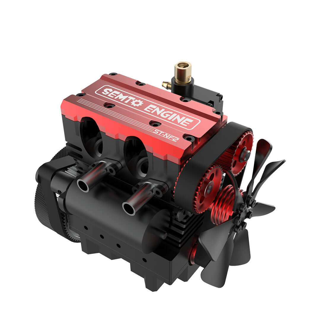 SEMTO ST-NF2 DIY 2-Cylinder 4-Stroke Nitro Engine Model Kit – Working Desktop Internal Combustion Engine-helloworld7