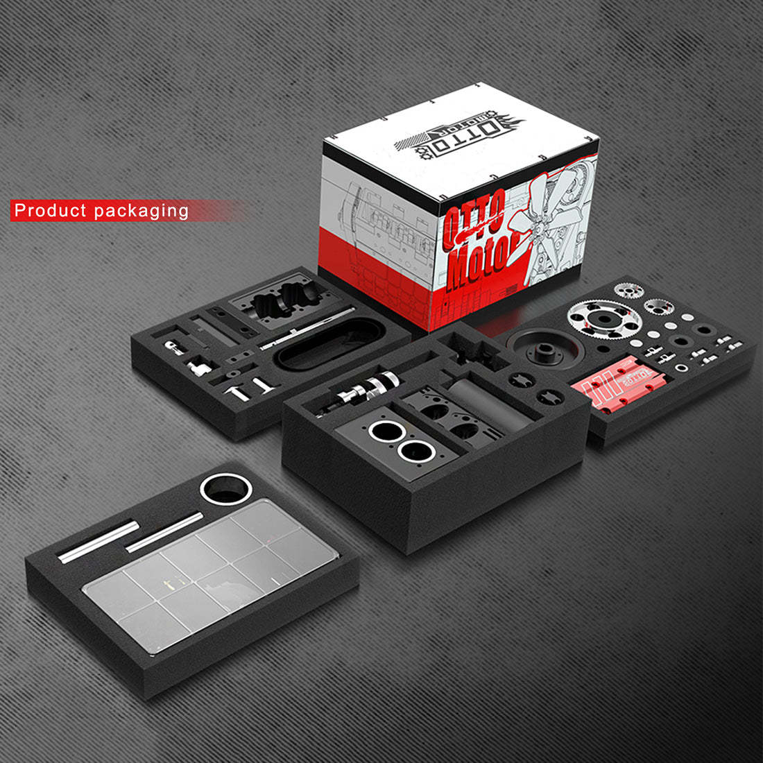 SEMTO ST-NF2 DIY 2-Cylinder 4-Stroke Nitro Engine Model Kit – Working Desktop Internal Combustion Engine-helloworld7