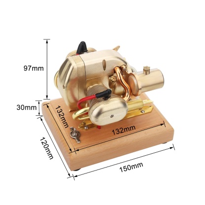 HelloWorld7-R90S Gasoline Flat-twin Four-stroke Miniature Motorcycle Engine Model 3.2cc ICE Engine