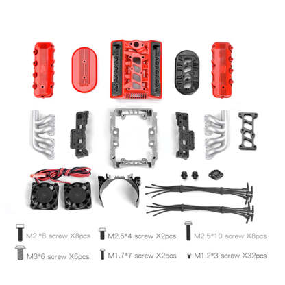 HelloWorld7-RC Car 1976 Model 1/10 Simulation SOHC V8 Scale Engine Kit GRC F76