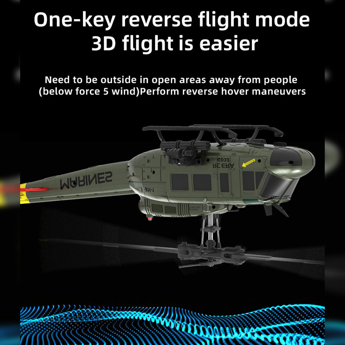 HelloWorld7-RC ERA C032 UH-1 Huey RTF 2.4G 6CH Flybarless 1/48 RC Helicopter Model for Beginner